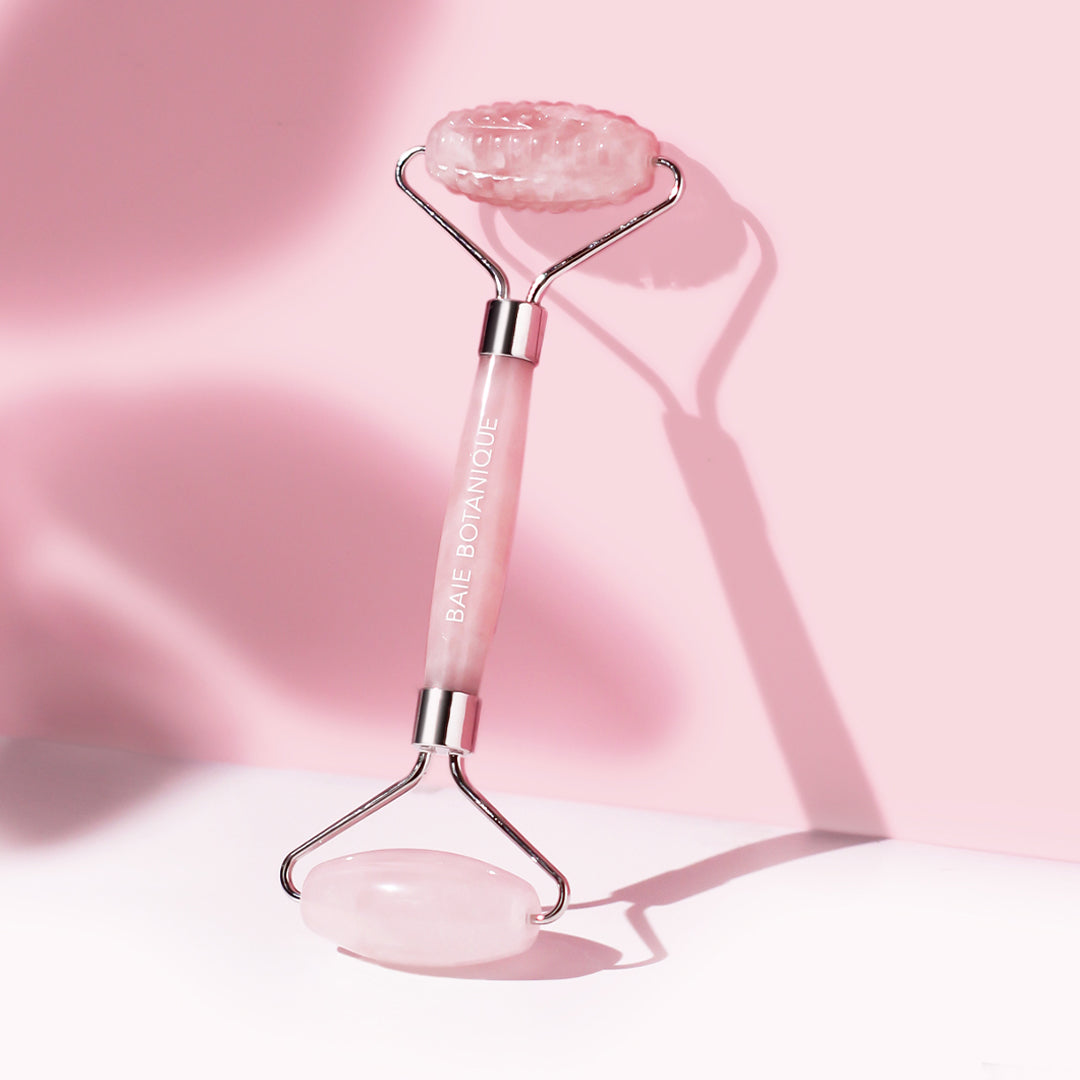 baie botanique rose quartz dual action face roller