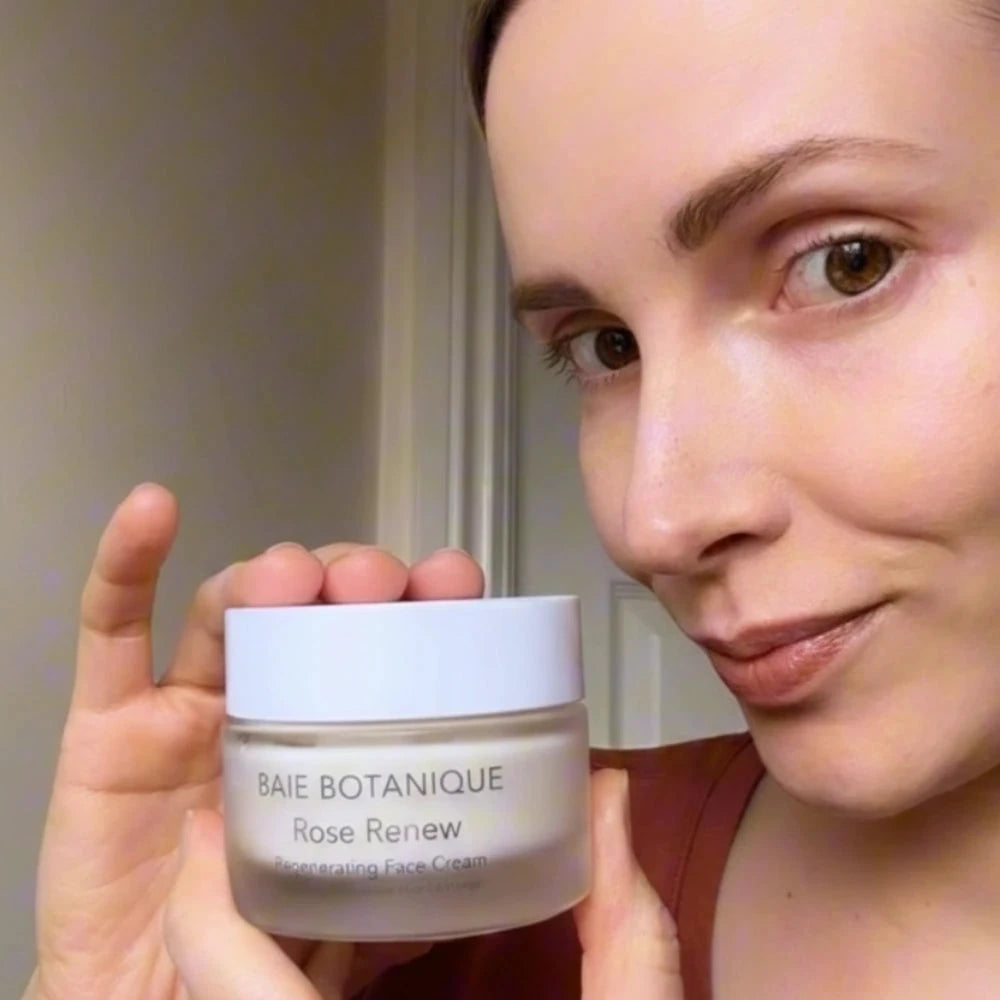 Rose Renew Face Cream 1.7 fl.oz Moisturiser Baie Botanique USA | Organic and Vegan Skincare 