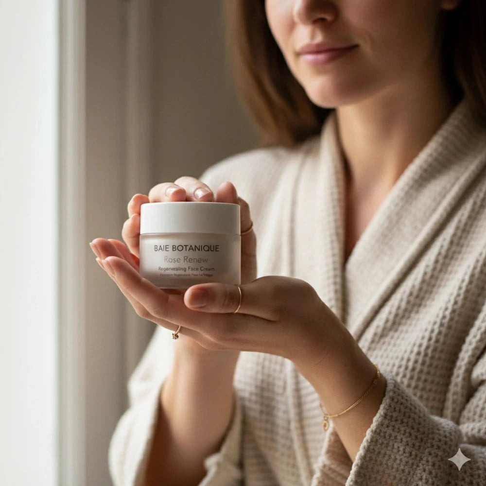 Rose Renew Face Cream 1.7 fl.oz Moisturiser Baie Botanique USA | Organic and Vegan Skincare 