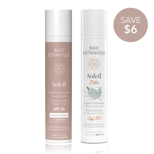 Family Sun Essentials Bundle Sunscreen Baie Botanique USA | Organic and Vegan Skincare 