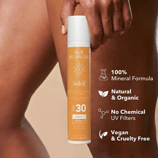 Vitamin C Organic Mineral Sunscreen SPF 30 for Face and Body Sunscreen Baie Botanique USA | Organic and Vegan Skincare 