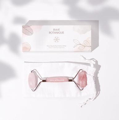 baie botanique rose quartz dual action face roller