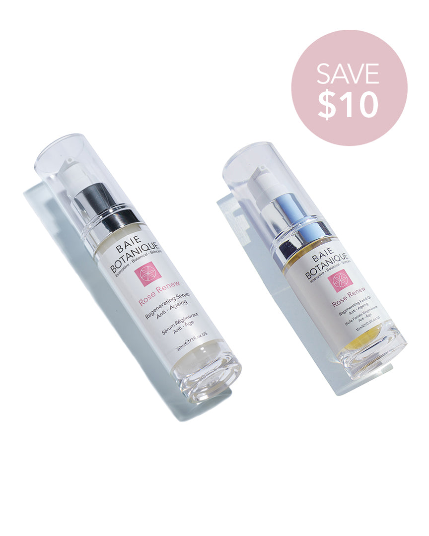 Hydrate + Glow Duo Bundle Baie Botanique USA | Organic and Vegan Skincare Facial Oil 15ML + Serum 30ML 